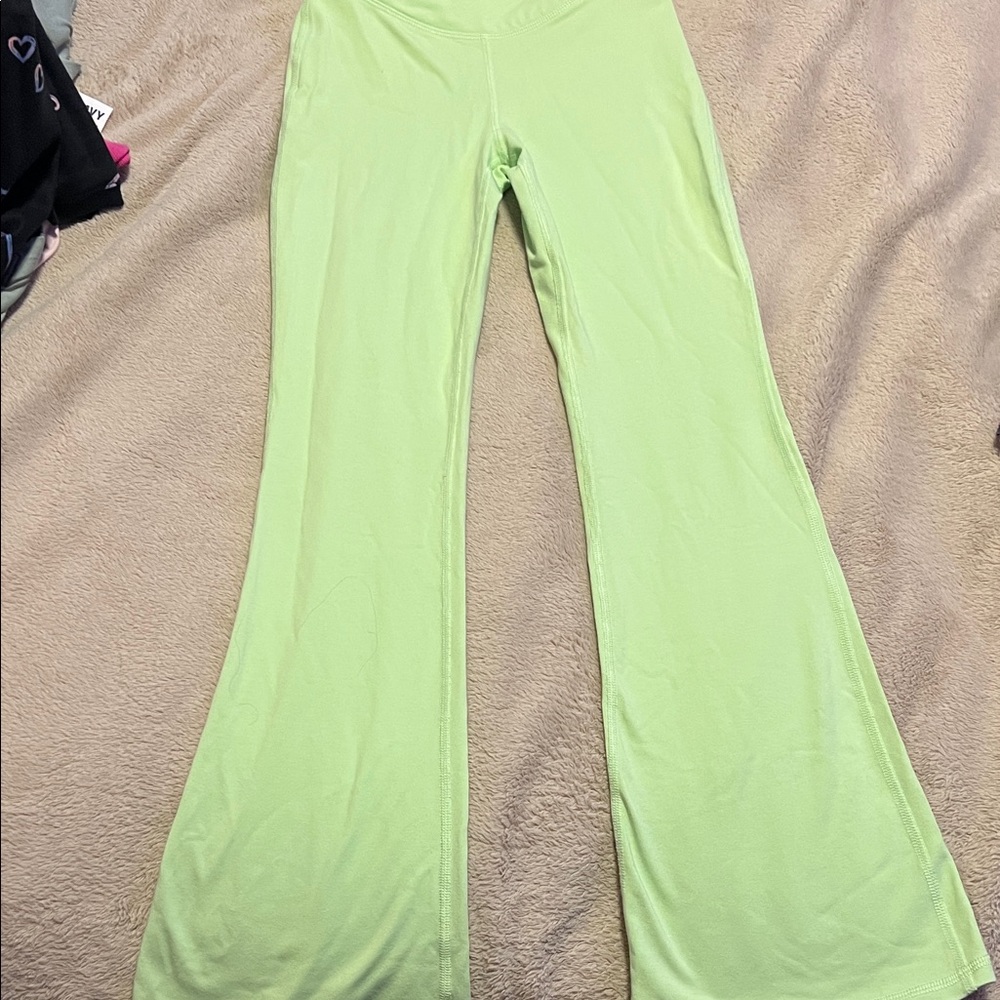 Kids Lime Green Flared Casual Pants